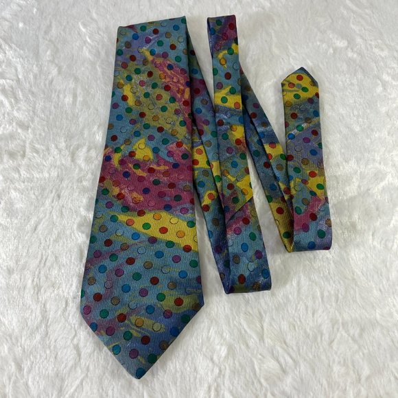 Vintage Towncraft Necktie Tie Abstract Polka Dots